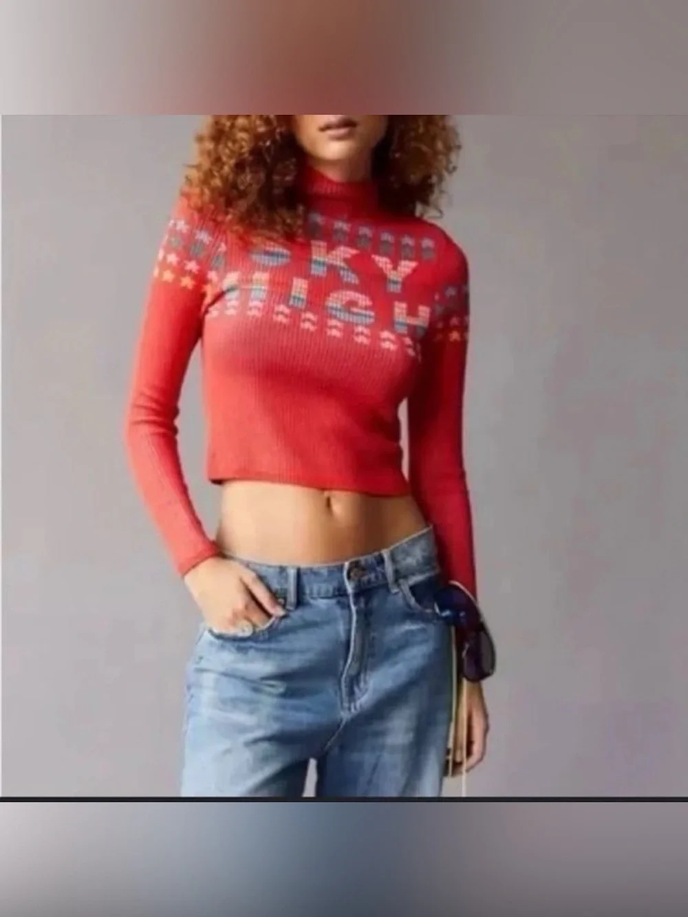 Urban Outfitters BDG Shauna Sky High Jacquard Sweater